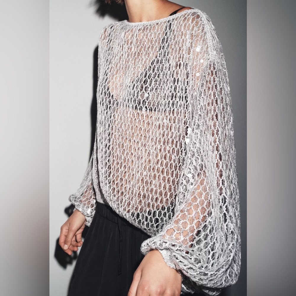 ZARA ZW COLLECTION SEQUIN TOP - Picture 5 of 15